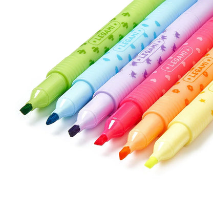 Conjunto de 6 sublinhadores apagáveis Legami