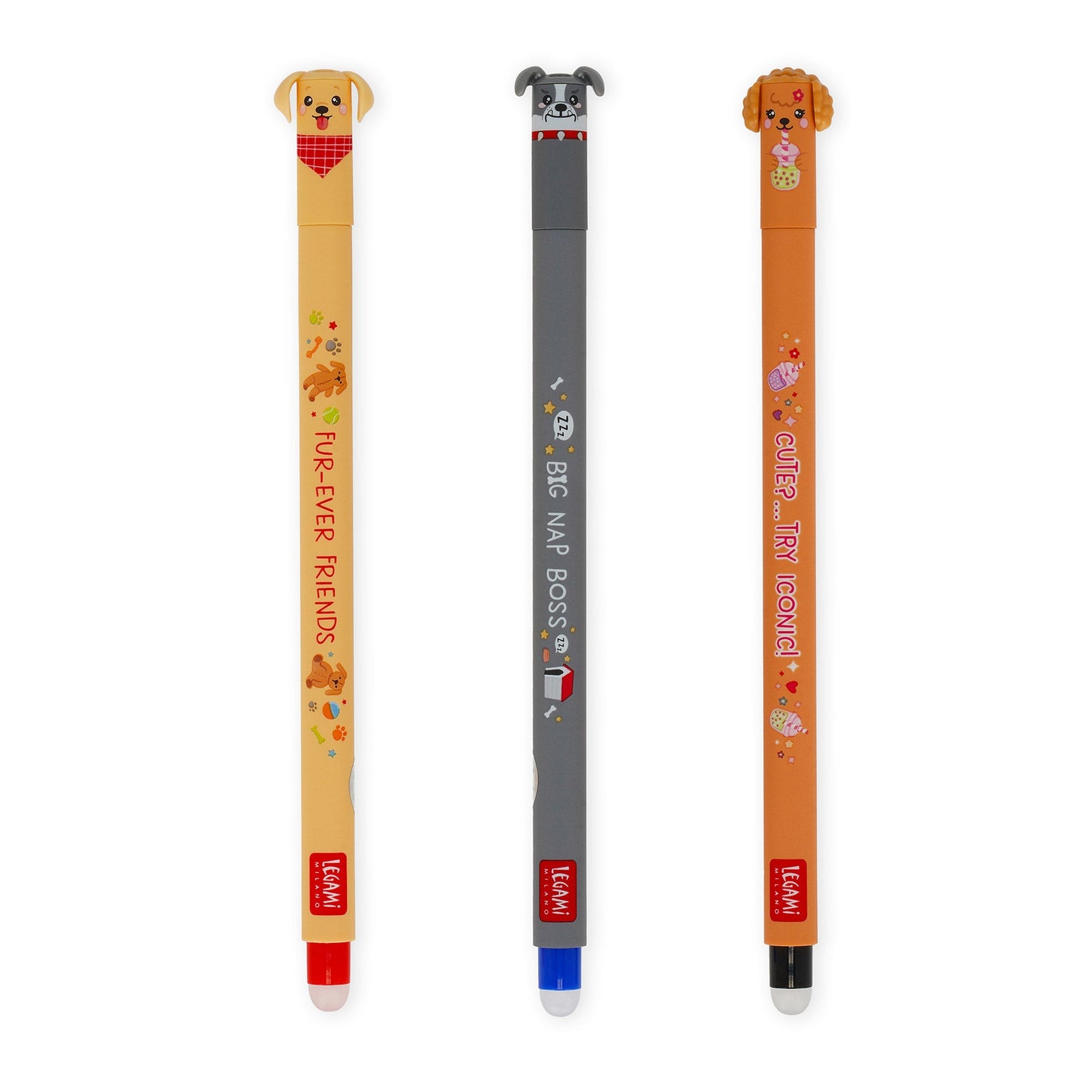 Conjunto de 3 canetas apagáveis Legami fur ever friends