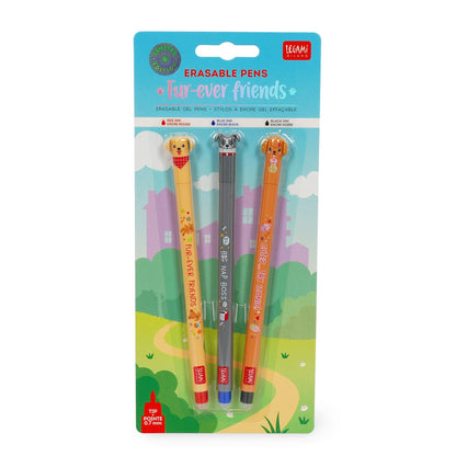 Conjunto de 3 canetas apagáveis Legami fur ever friends