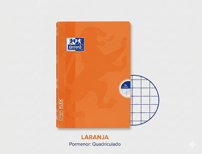 Caderno A4 Oxford OpenFlex Quadriculado | Capa Flexível 48 Folhas 90g