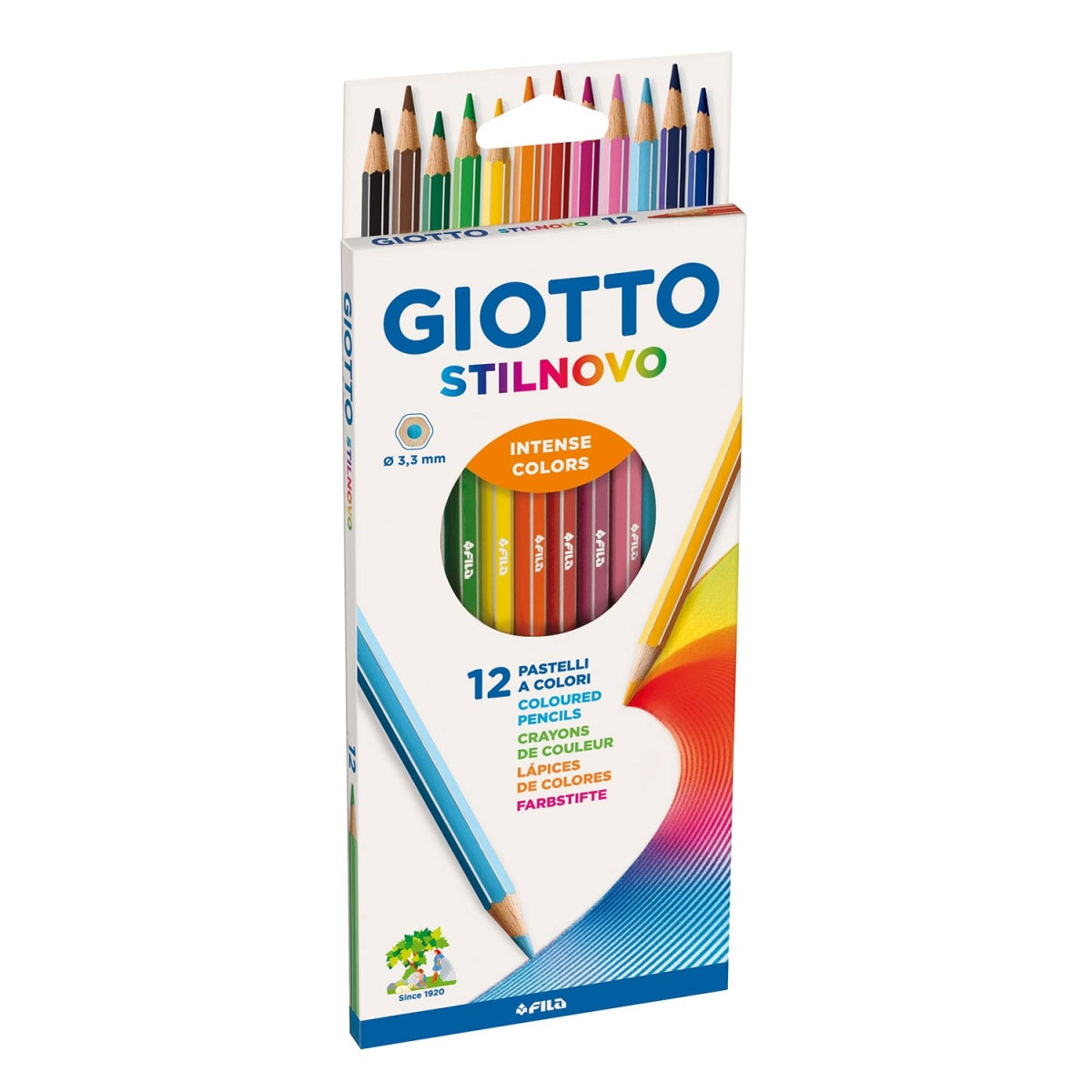 Lápis de cor GIOTTO Stilnovo caixa com 12 cores