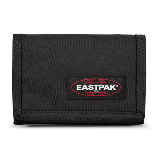 Carteira Eastpak Crew Single Black com Velcro para Cartões, Porta-Moedas e Notas