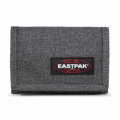 Carteira Eastpak Crew Single Black Denim com Velcro para Cartões, Porta-Moedas e Notas