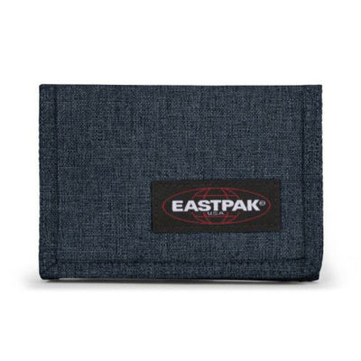 Carteira Eastpak Crew Single Triple Denim com Velcro para Cartões, Porta-Moedas e Notas