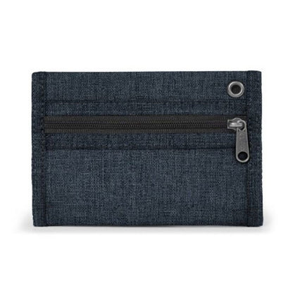 Carteira Eastpak Crew Single Triple Denim com Velcro para Cartões, Porta-Moedas e Notas