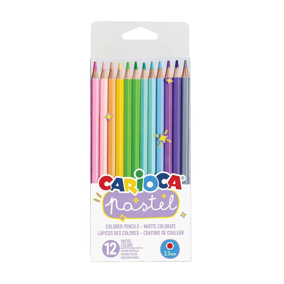 Lápis de Cor Carioca Pastel | Caixa com 12 Cores