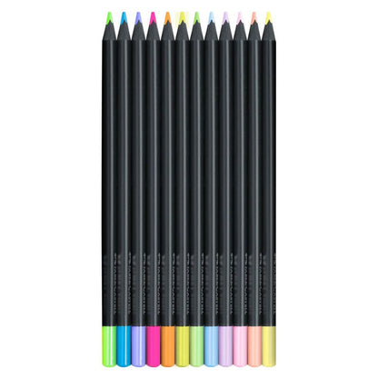 Lápis de Cor Faber-Castell Black Edition – Caixa com 12 Cores Pastel