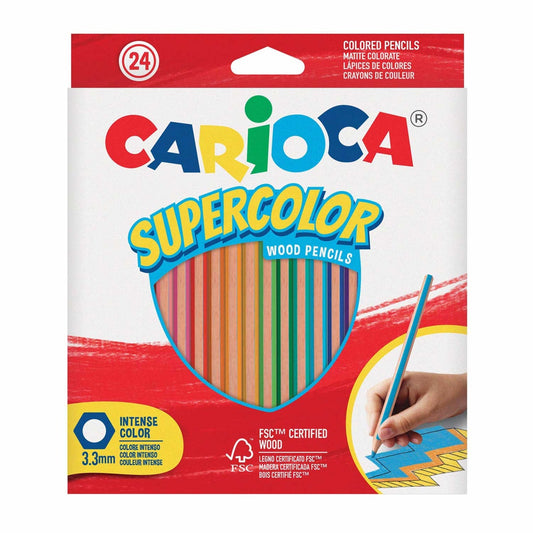 Lápis de Cor Carioca Supercolor | Caixa com 24 Cores