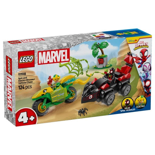 LEGO Marvel Spin e Electro – Perseguição em Veículos Dinossauros 11198 — fotografia oficial 1