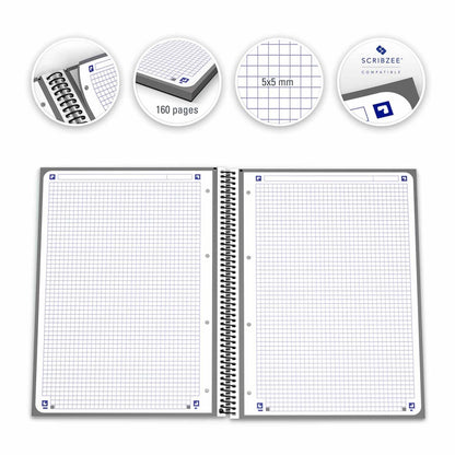 Caderno Oxford Espiral Quadriculado Capa Dura