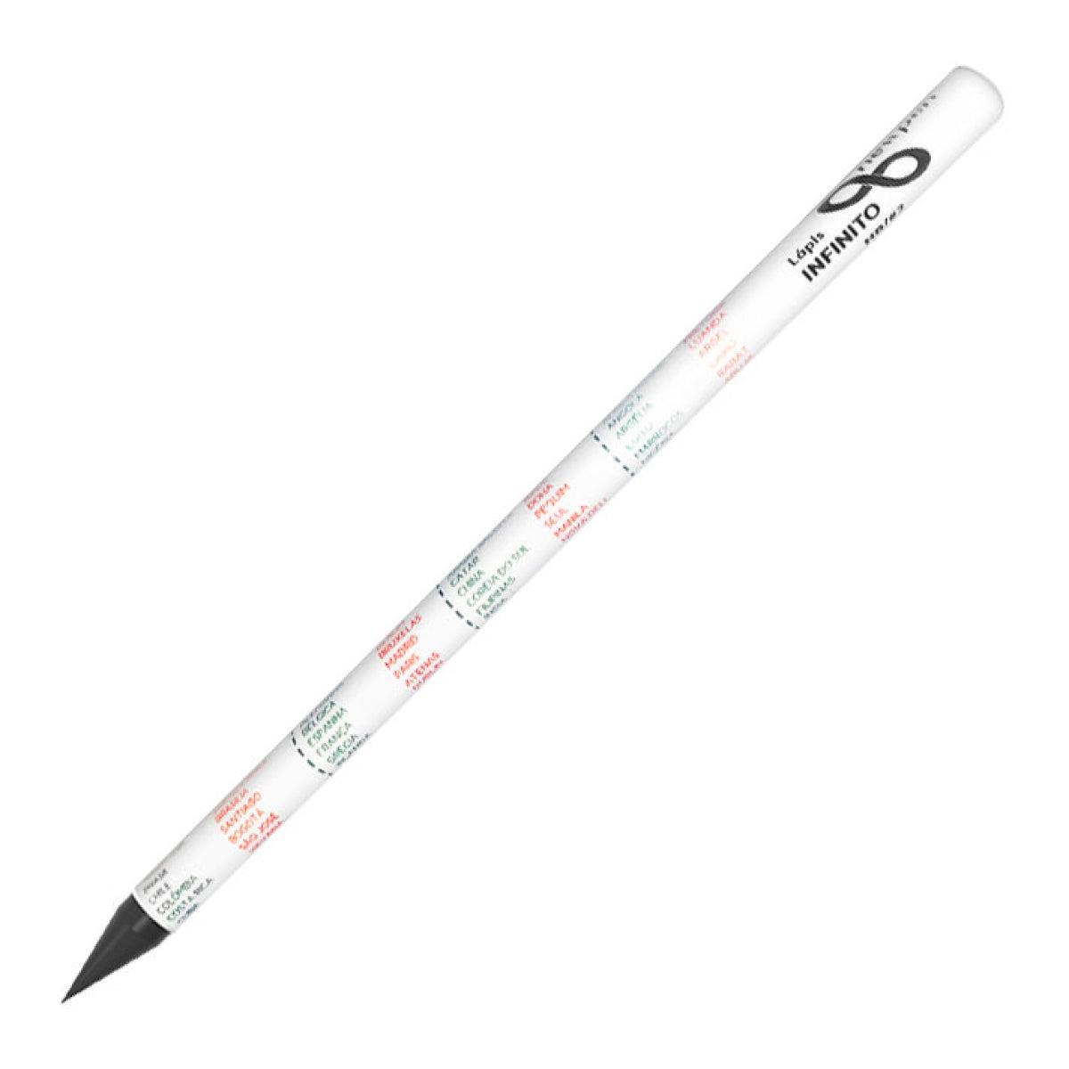 Lápis Infinito Newpen Educativo Capitais do Mundo HB Nº2 | Lápis Escolar Reutilizável
