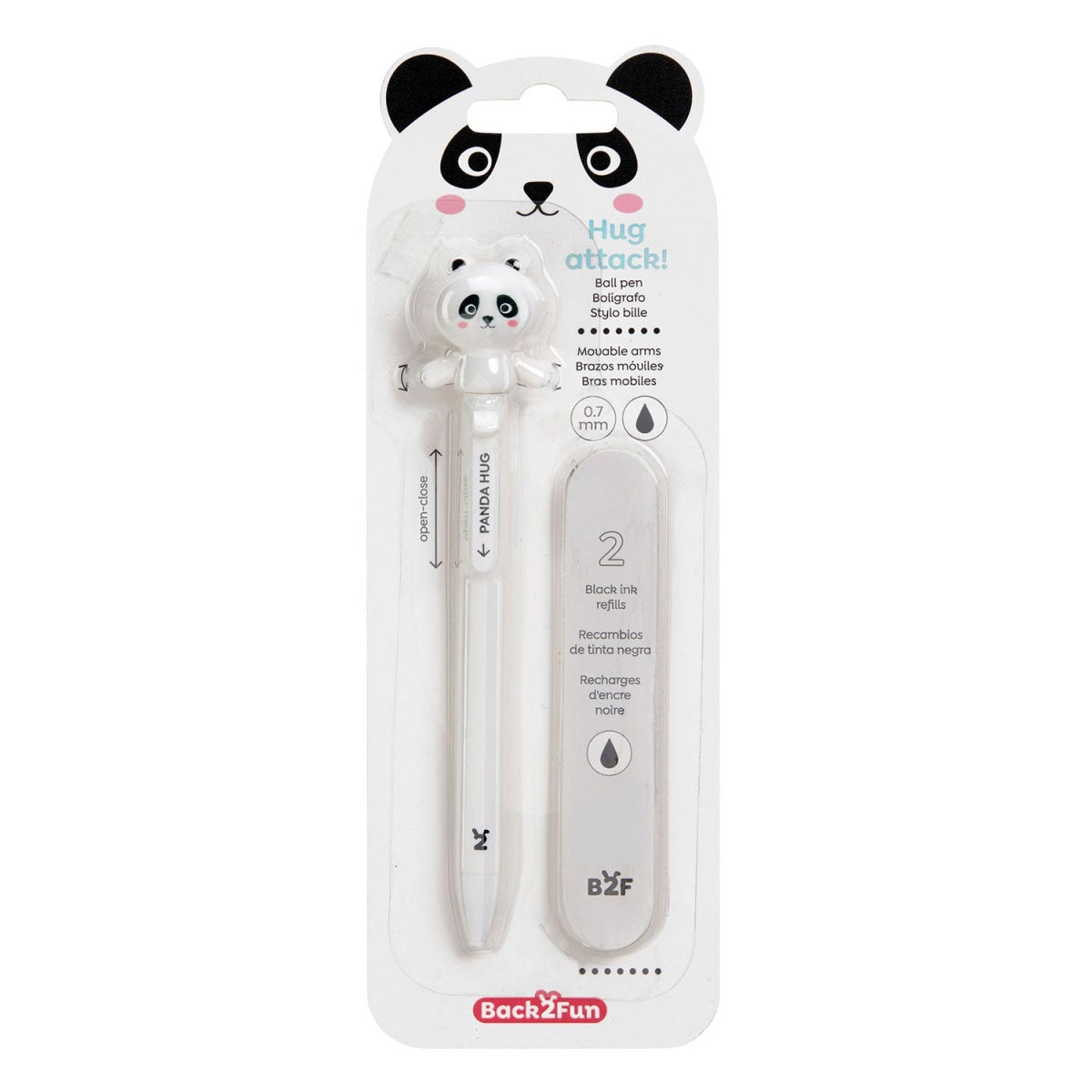 Esferográfica Hug Attack Panda + 2 Recargas BACK2FUN