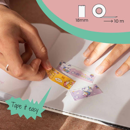 Desenrolador Tape It Easy + Fita Decorativa Washi Tape Urso BACK2FUN