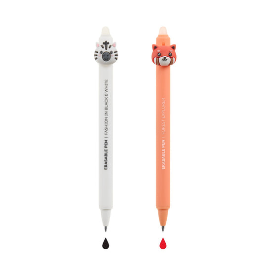 Set 2 Canetas Apagáveis Zebra e Panda Vermelho BACK2FUN