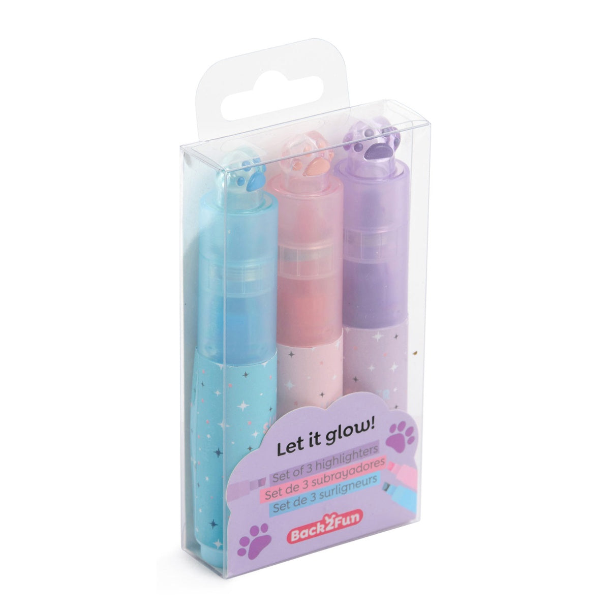 Conjunto 3 Sublinhadores Patita Cores Pastel BACK2FUN