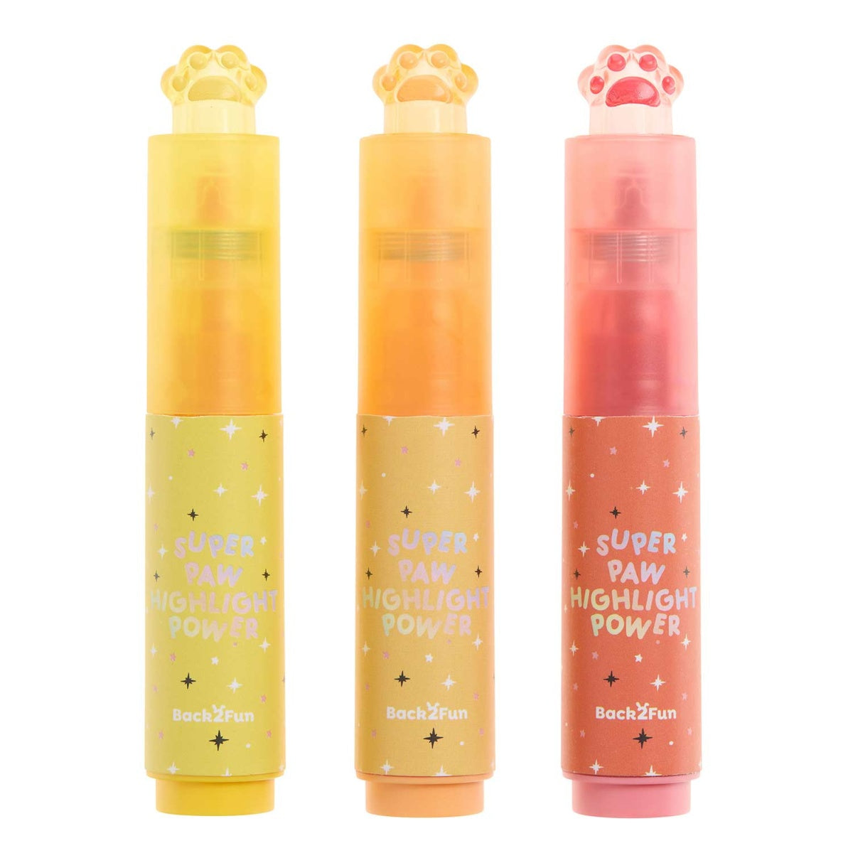 Conjunto 3 Sublinhadores Patita Cores Vivas BACK2FUN