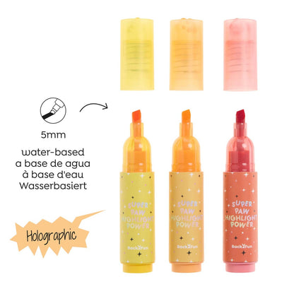 Conjunto 3 Sublinhadores Patita Cores Vivas BACK2FUN
