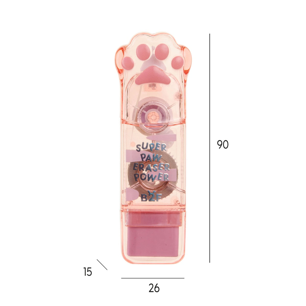 Corretor de Fita com Borracha Patita Rosa BACK2FUN