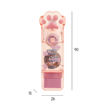 Corretor de Fita com Borracha Patita Rosa BACK2FUN