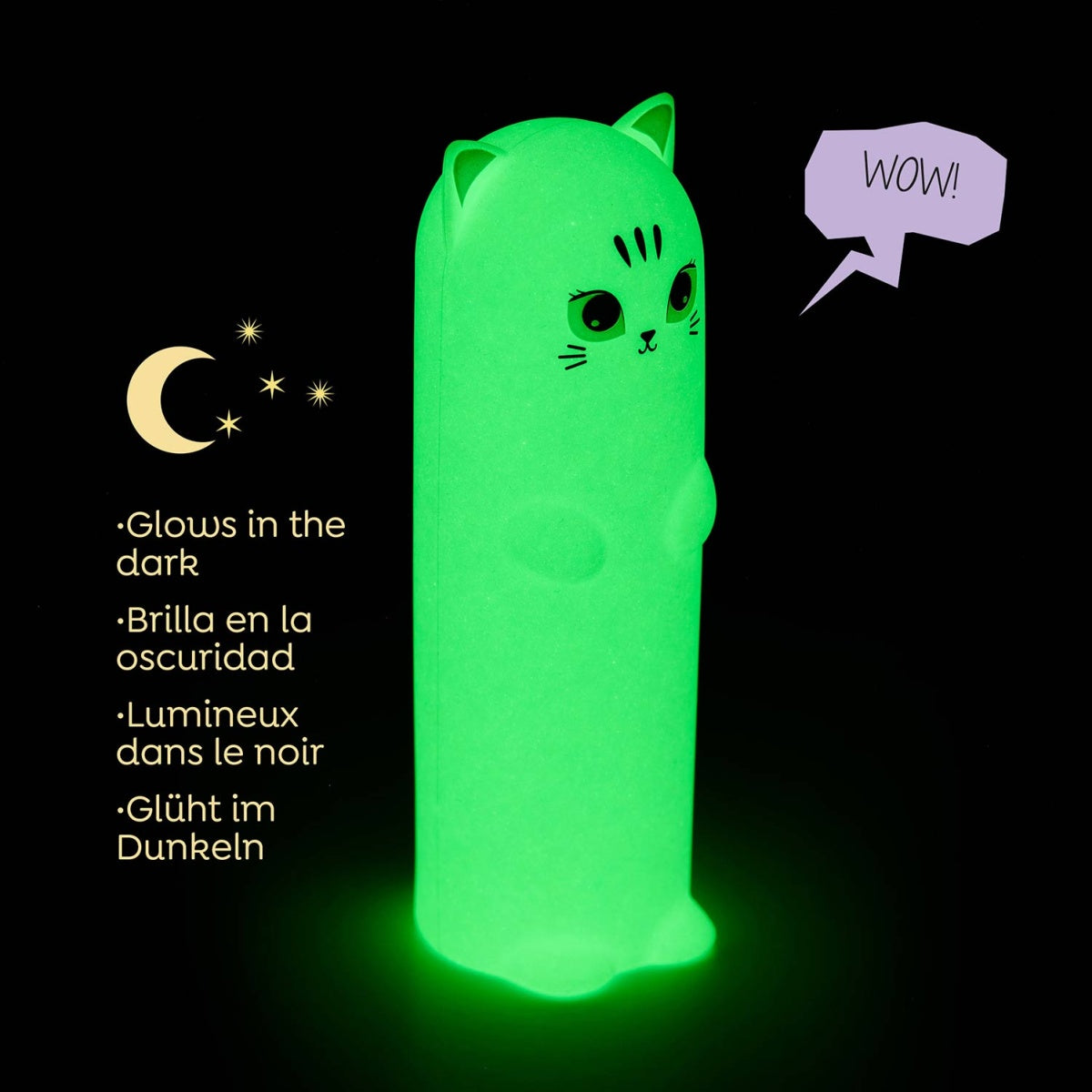 Estojo de Silicone Brilha no Escuro Gato BACK2FUN