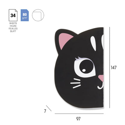 Conjunto 2 Cadernos Lisos Gato/Cão BACK2FUN