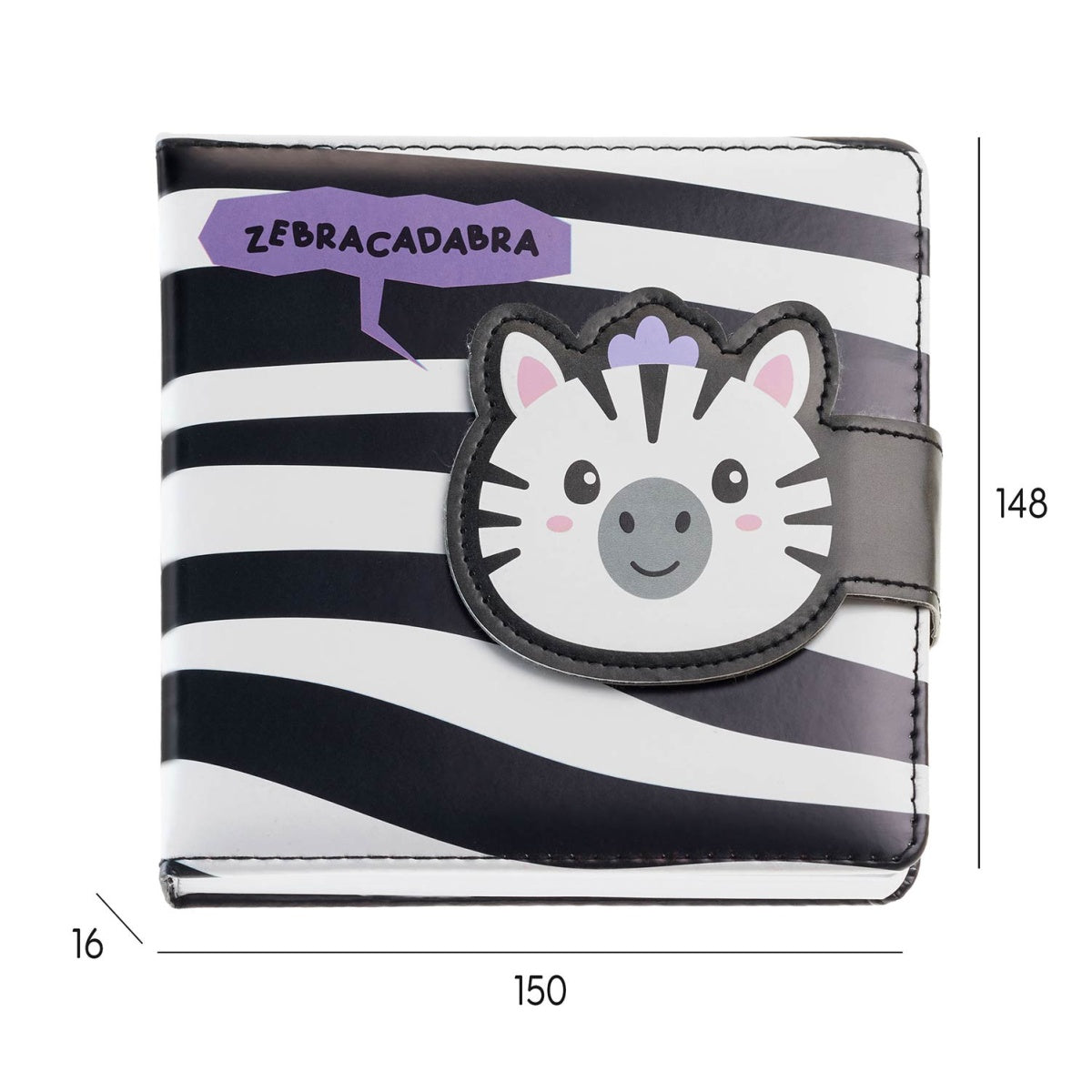 Caderno Acolchoado Liso Zebra BACK2FUN