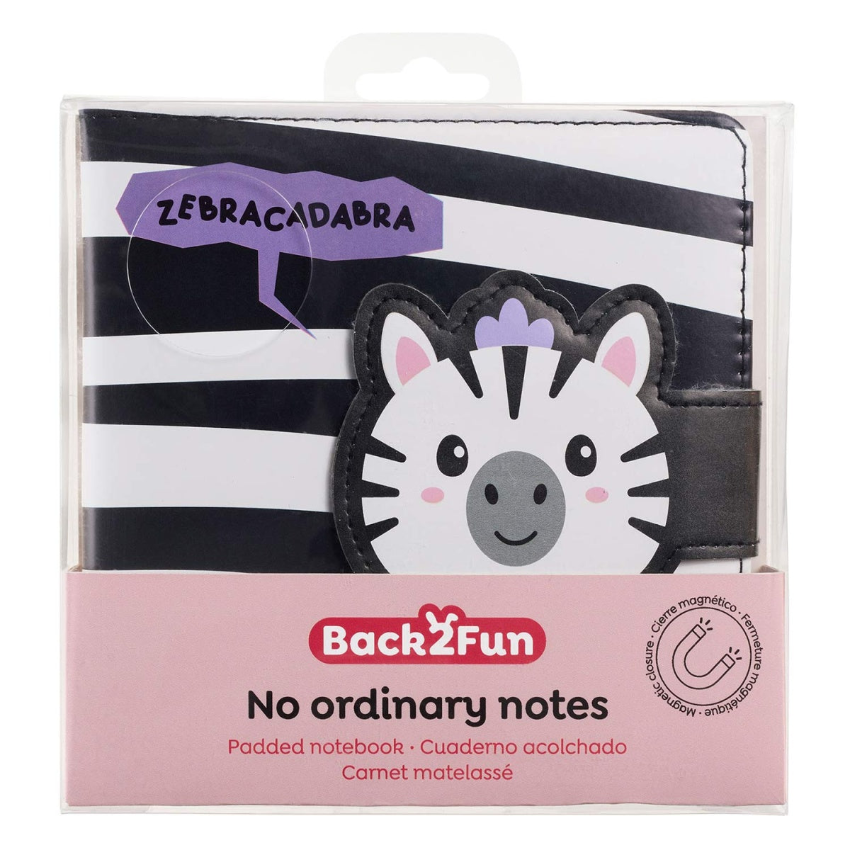 Caderno Acolchoado Liso Zebra BACK2FUN
