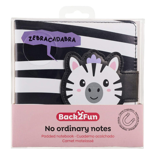Caderno Acolchoado Liso Zebra BACK2FUN