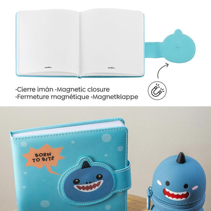 Caderno Acolchoado Liso Tubarão BACK2FUN