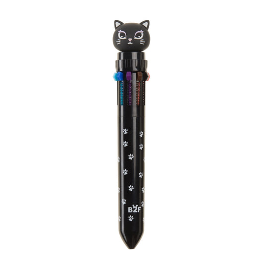 Esferográfica de 10 Cores Gato Preto – BACK2FUN