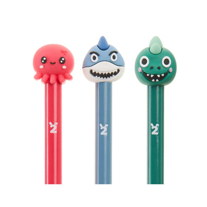 Conjunto de 3 Lápis de Grafite Ocean Friends  BACK2FUN