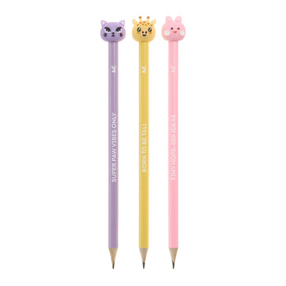Conjunto de 3 Lápis de Grafite Wild Friends BACK2FUN