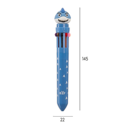 Esferográfica de 10 Cores Tubarão Azul – BACK2FUN