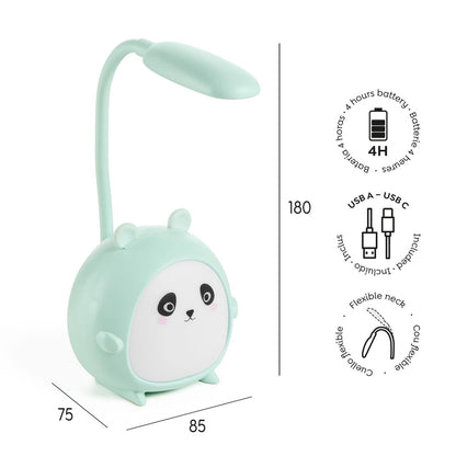 Candeeiro e Luz de Secretária LED BACK2FUN Panda Menta
