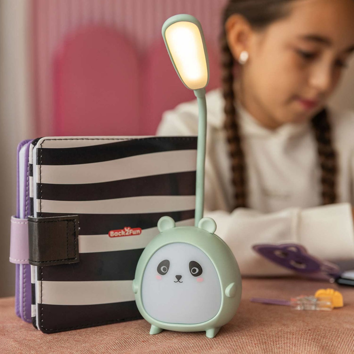 Candeeiro e Luz de Secretária LED BACK2FUN Panda Menta