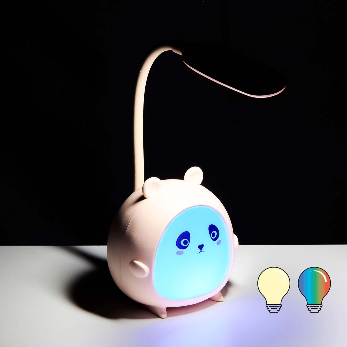 Candeeiro e Luz de Secretária LED BACK2FUN Panda Rosa