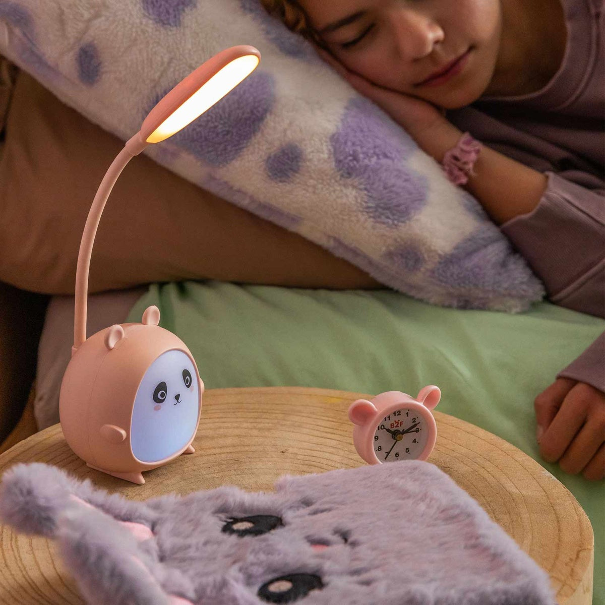 Candeeiro e Luz de Secretária LED BACK2FUN Panda Rosa
