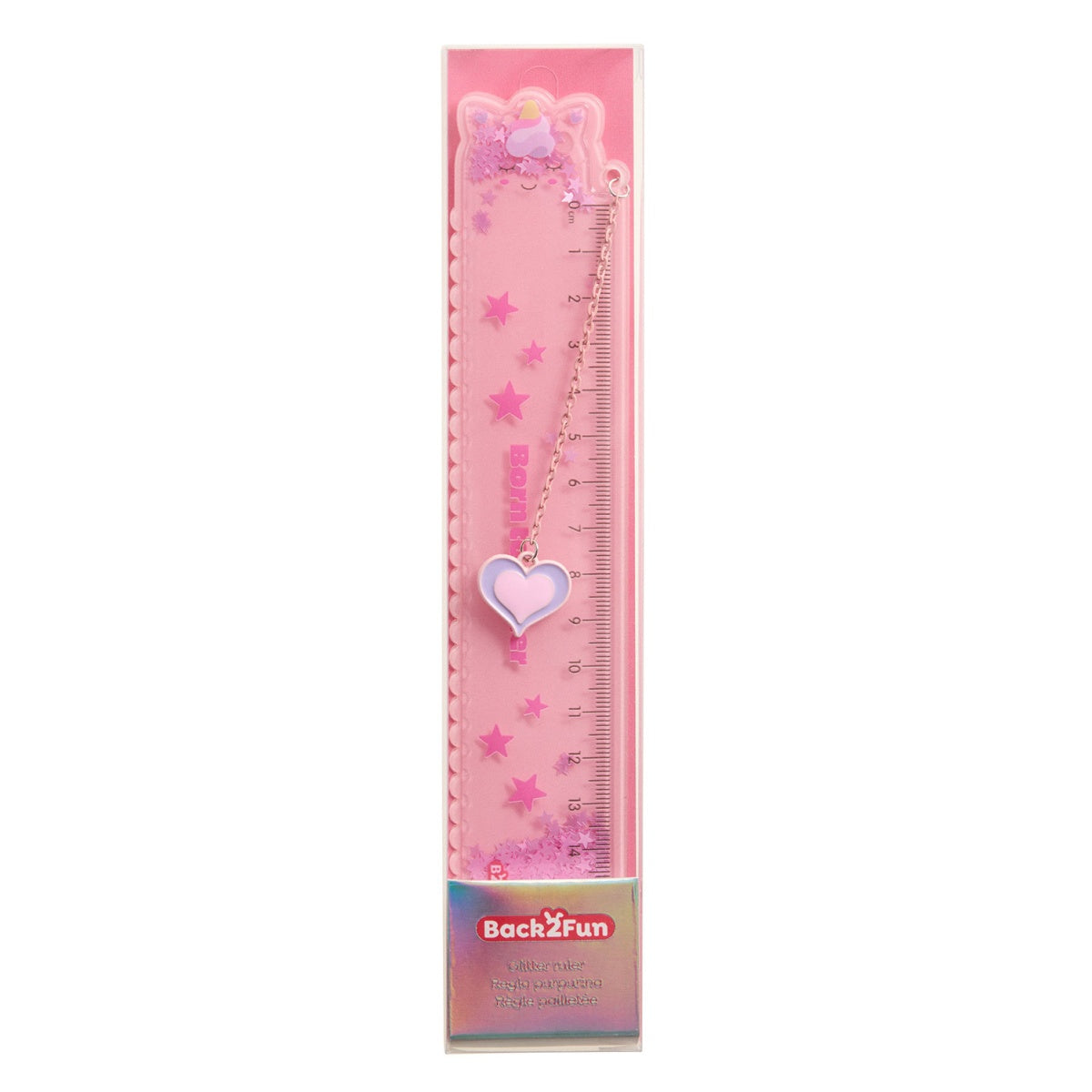 Régua BACK2FUN Glitter 15 cm Unicórnio