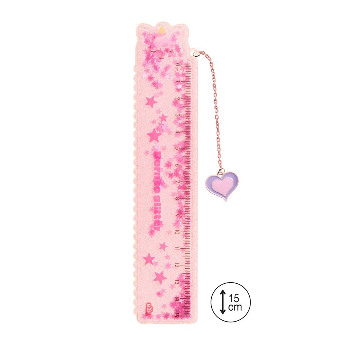 Régua BACK2FUN Glitter 15 cm Unicórnio