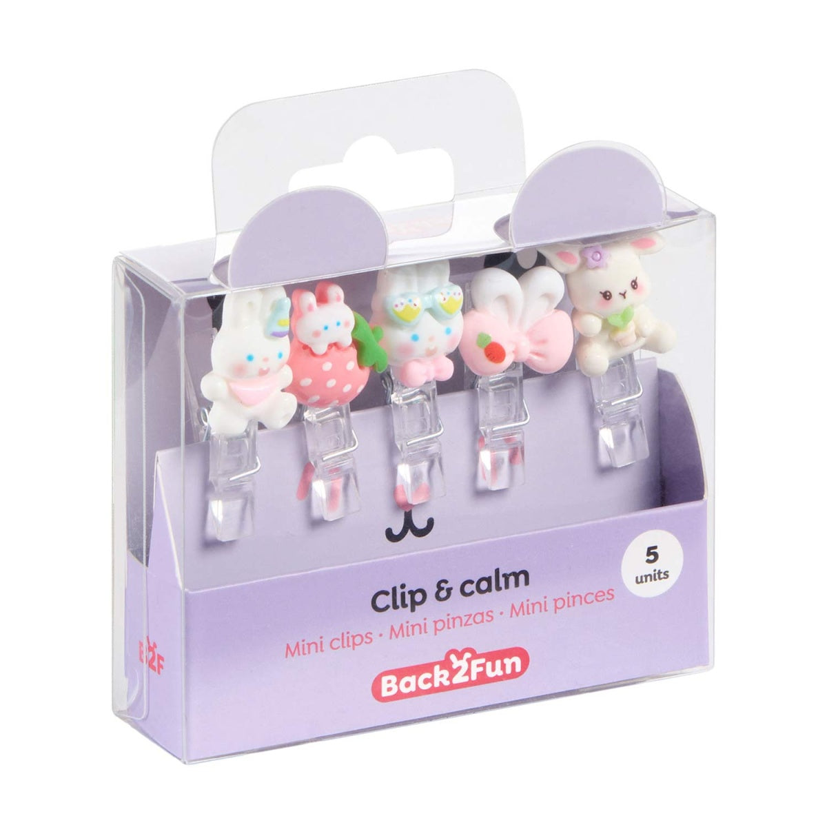 Conjunto 5 Mini Molas BACK2FUN Clip & Calm Coelho