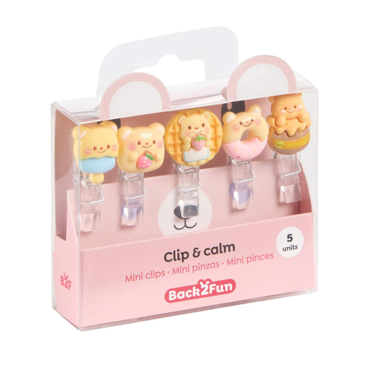 Conjunto 5 Mini Molas BACK2FUN Clip & Calm Urso