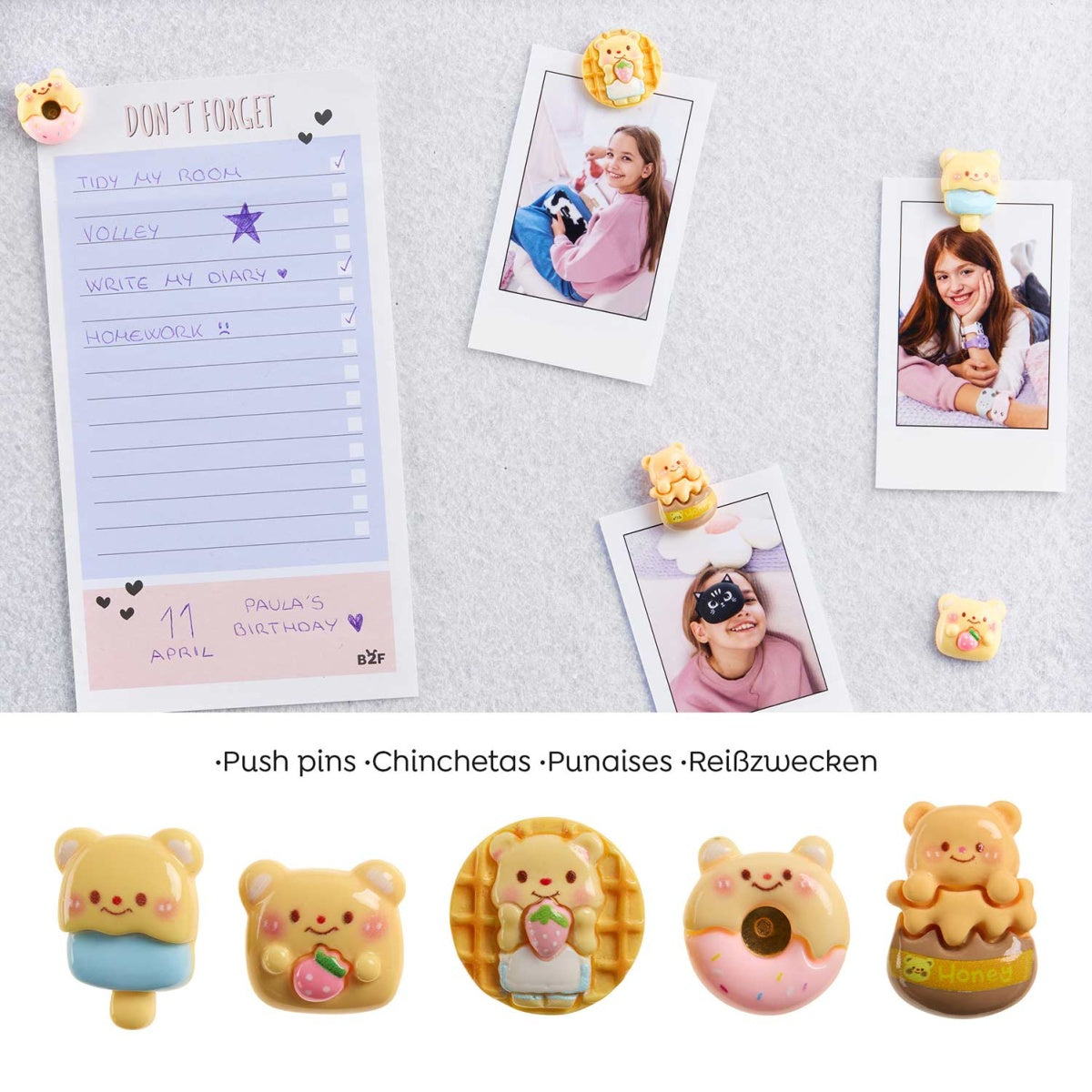 Conjunto 5 Pioneses BACK2FUN Clip & Calm Urso