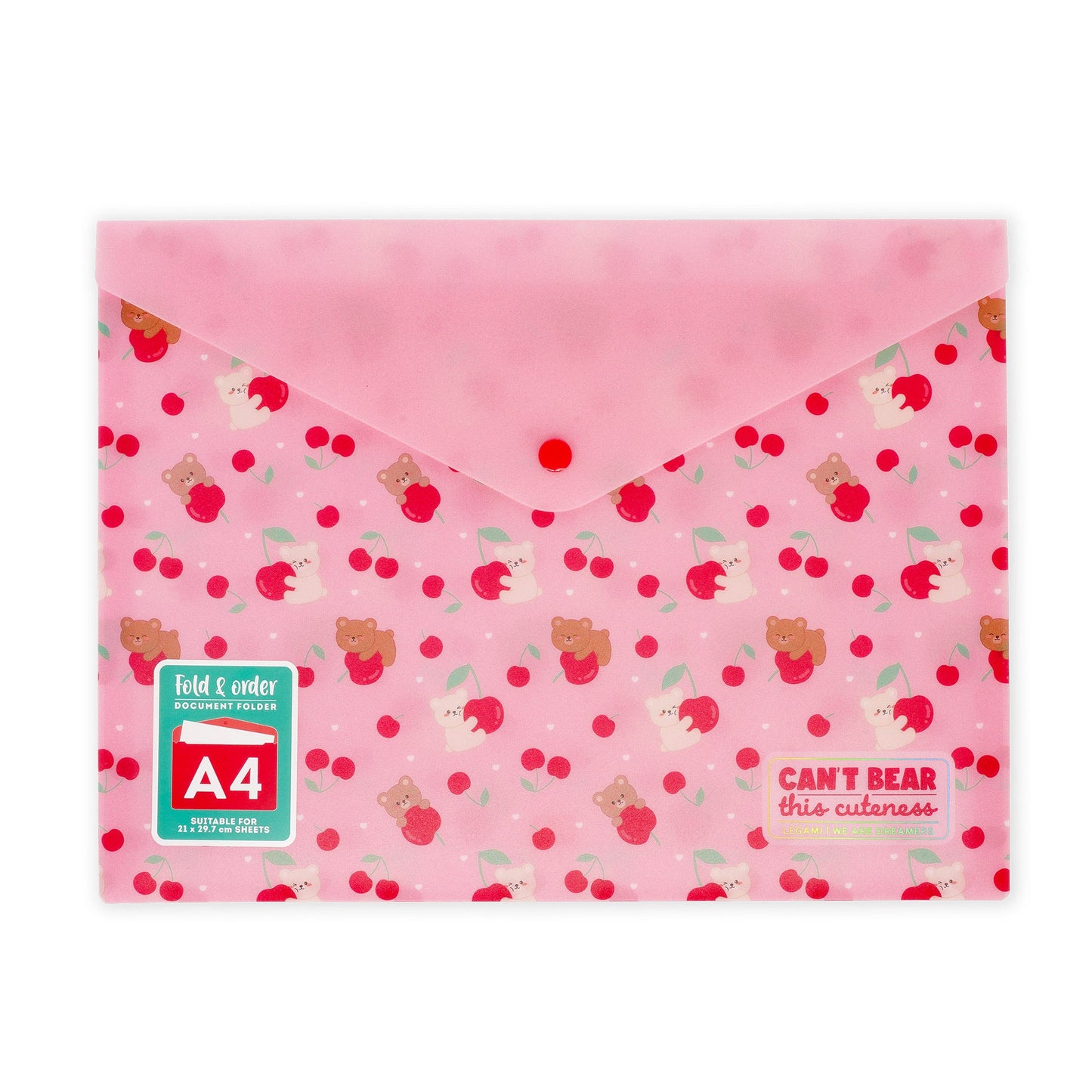 Porta documentos A4 Legami - Urso cereja