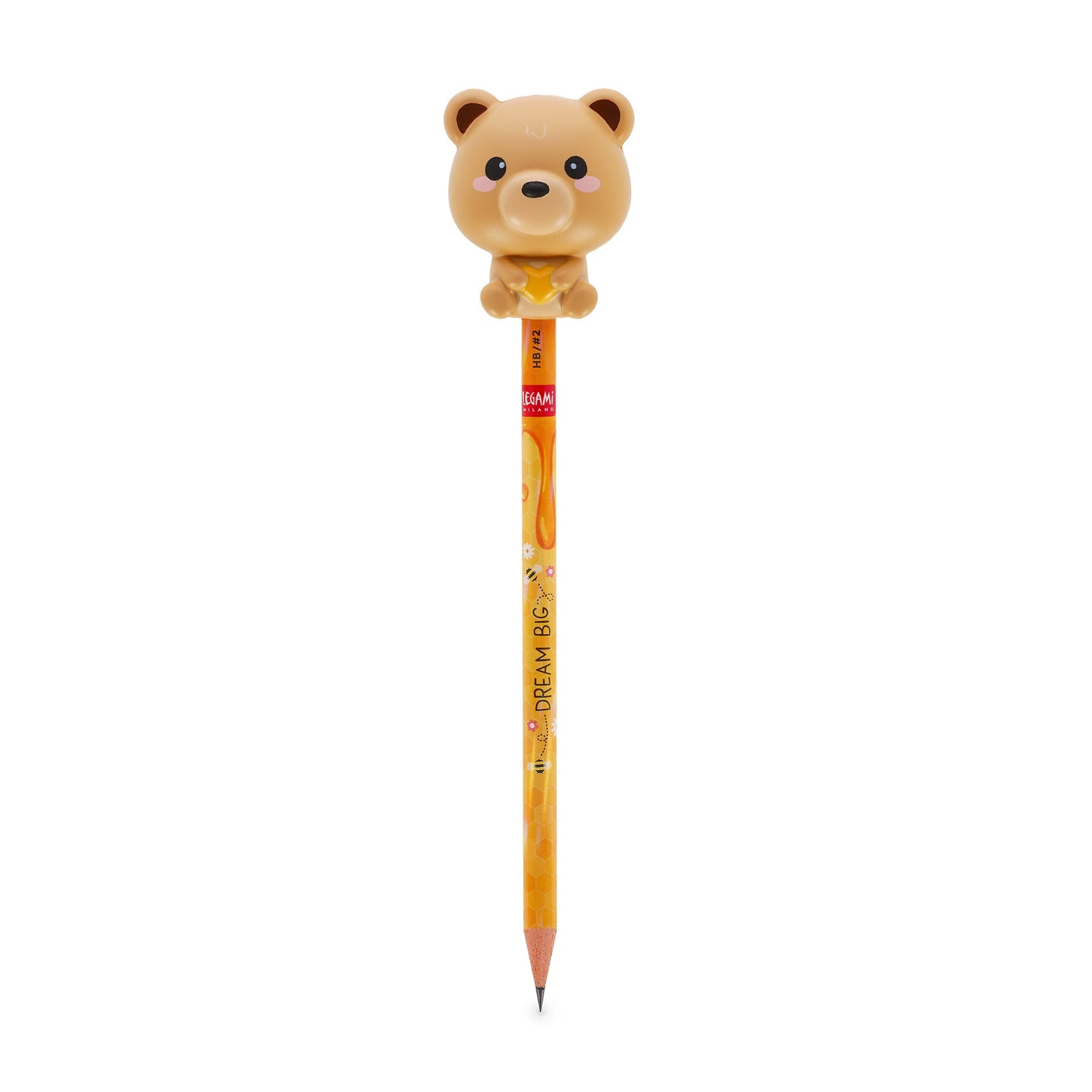Lápis HB Squeezies Teddy Bear Legami | Lápis Escolar com Boneco Squishy para Escrita e Desenho