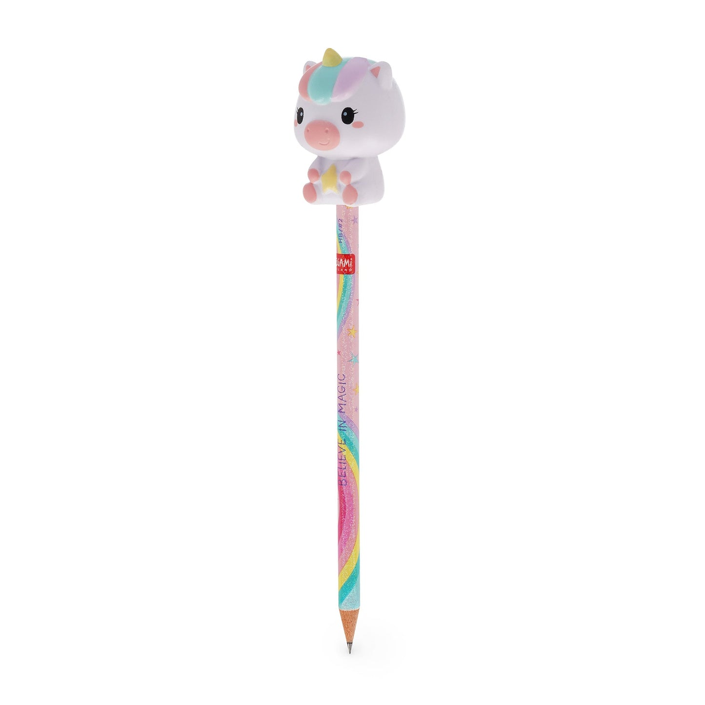 Lápis HB Squeezies Unicorn Legami | Lápis Escolar com Boneco Squishy para Escrita e Desenho