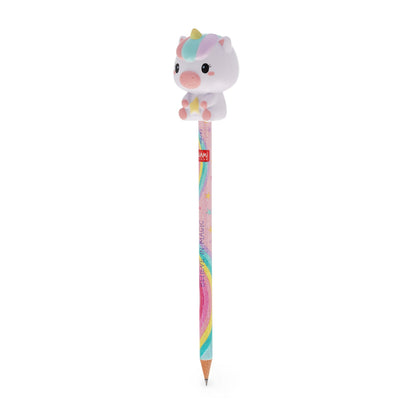 Lápis HB Squeezies Unicorn Legami | Lápis Escolar com Boneco Squishy para Escrita e Desenho