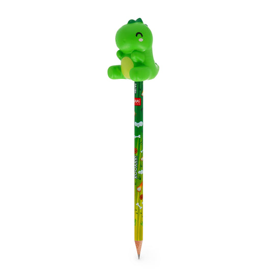 Lápis HB Squeezies Dino Legami | Lápis Escolar com Boneco Squishy para Escrita e Desenho