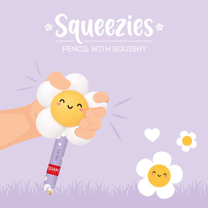 Lápis HB Squeezies Daisy Legami | Lápis Escolar com Boneco Squishy para Escrita e Desenho