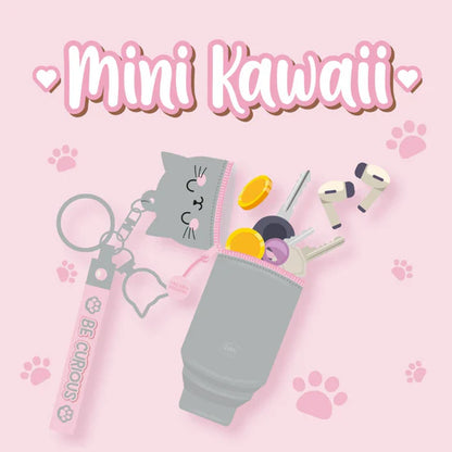 Porta-moedas com Porta-chaves Gato Kitty Mini Kawaii Legami