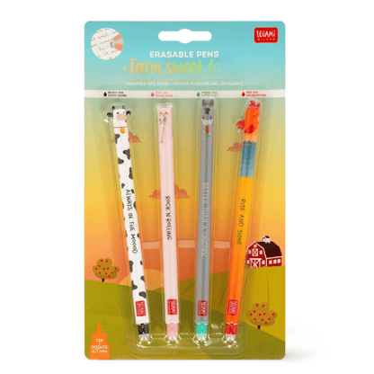 Conjunto de 4 Canetas Apagáveis Quinta (Farm) Legami